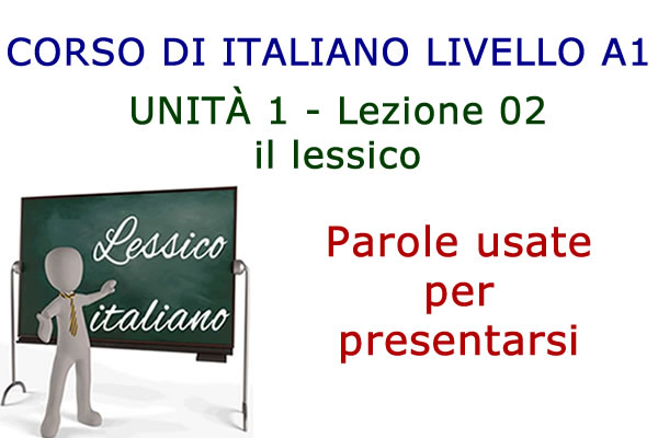Palabras relacionadas con la presentación – Léxico Italiano – Lección 02